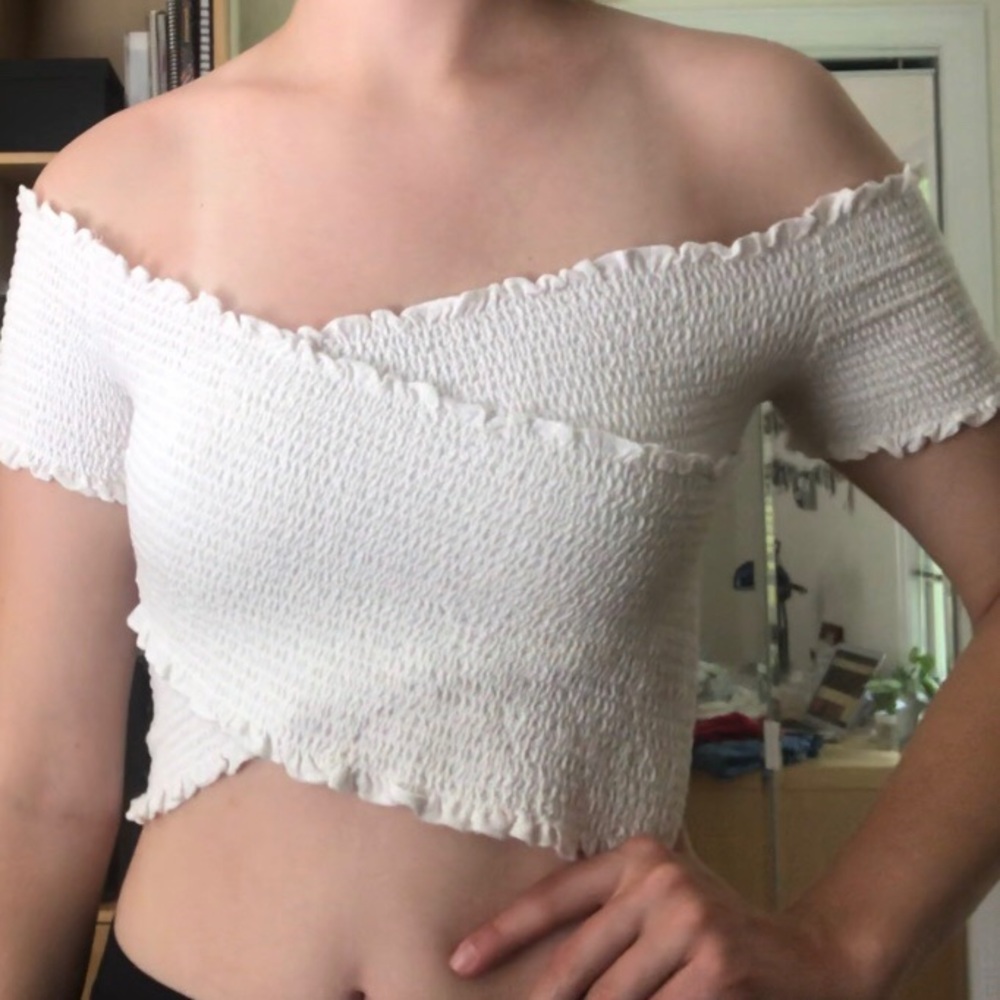 Hollister Smocked Wrap Crop Top